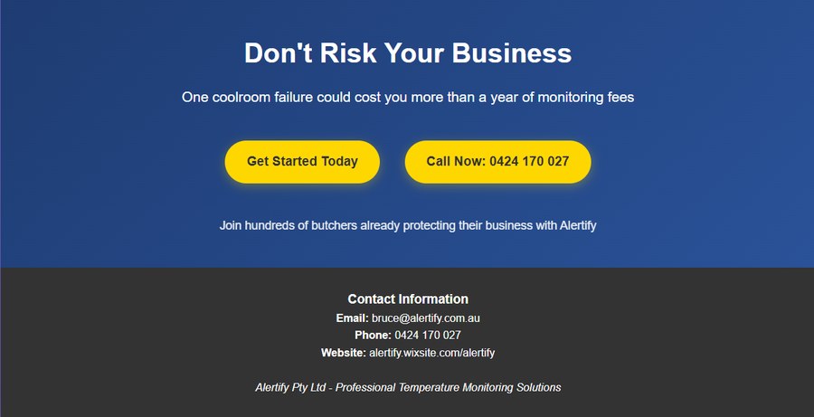 Don't risk your business — one coolroom failure costs more than a year of monitoring